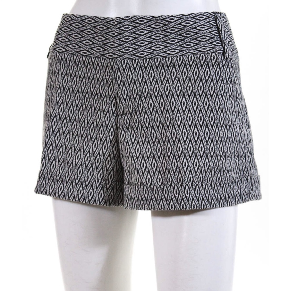 Alice + Olivia black and white printed shorts